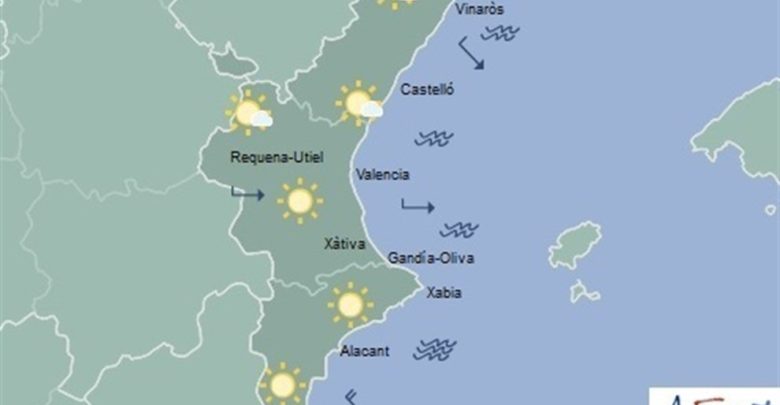 Las lluvias dejan paso a cielos poco nubosos y temperaturas máximas en ascenso este martes en la Comunitat