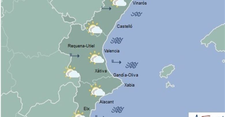 Cielos nubosos y temperaturas de hasta 20ºC este miércoles en la Comunitat Valenciana