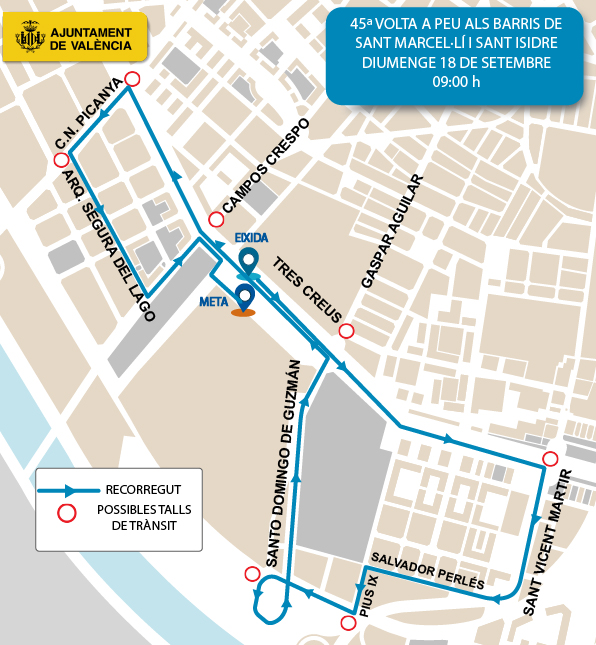 Estas son las calles cortadas por la Volta a Peu de Sant Marcel·lí y Sant Isidre este domingo