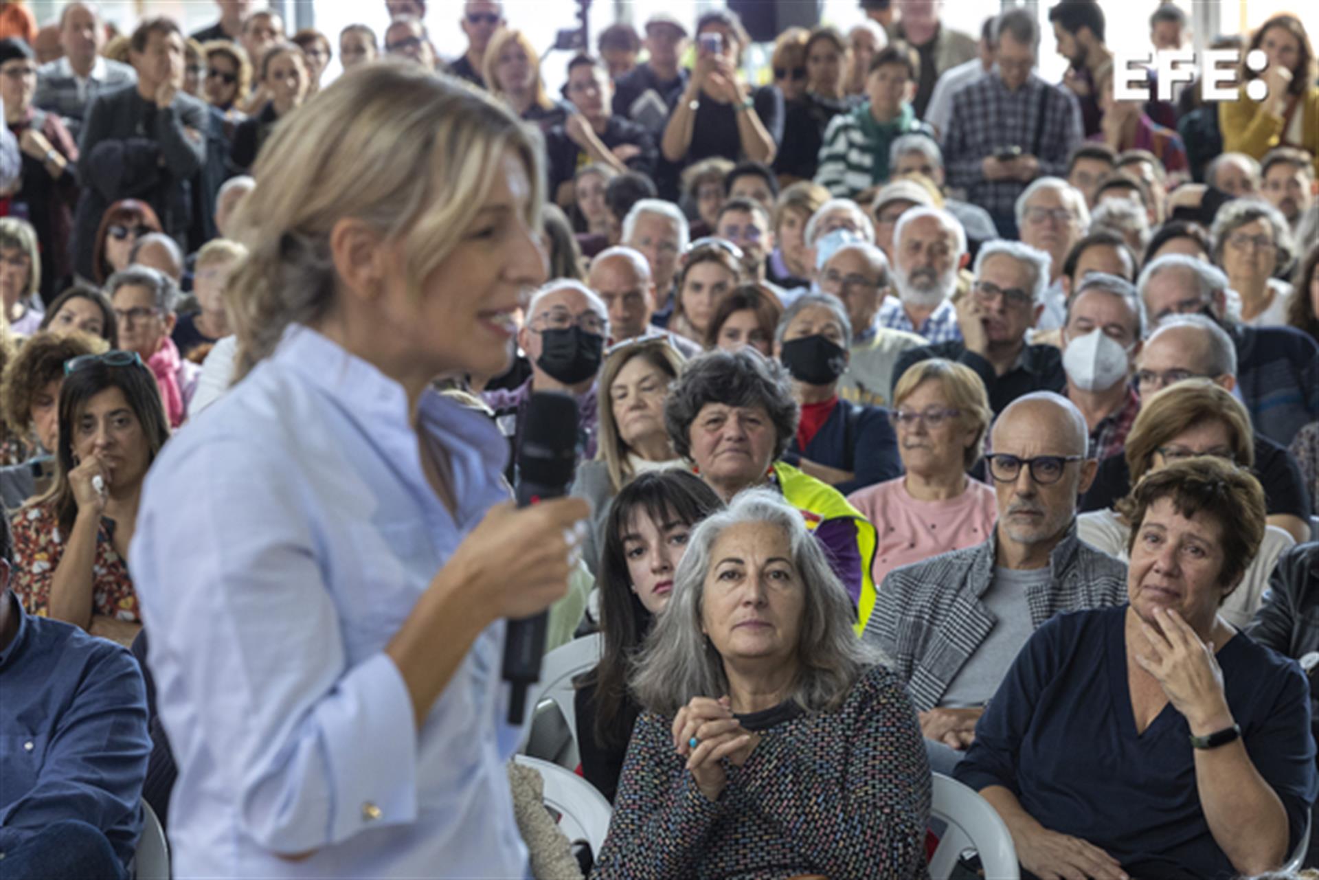 Yolanda Díaz en acto Público de la Plataforma Sumar en Valencia