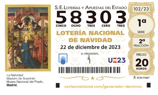 segundo premio de la Lotería de Navidad 2023