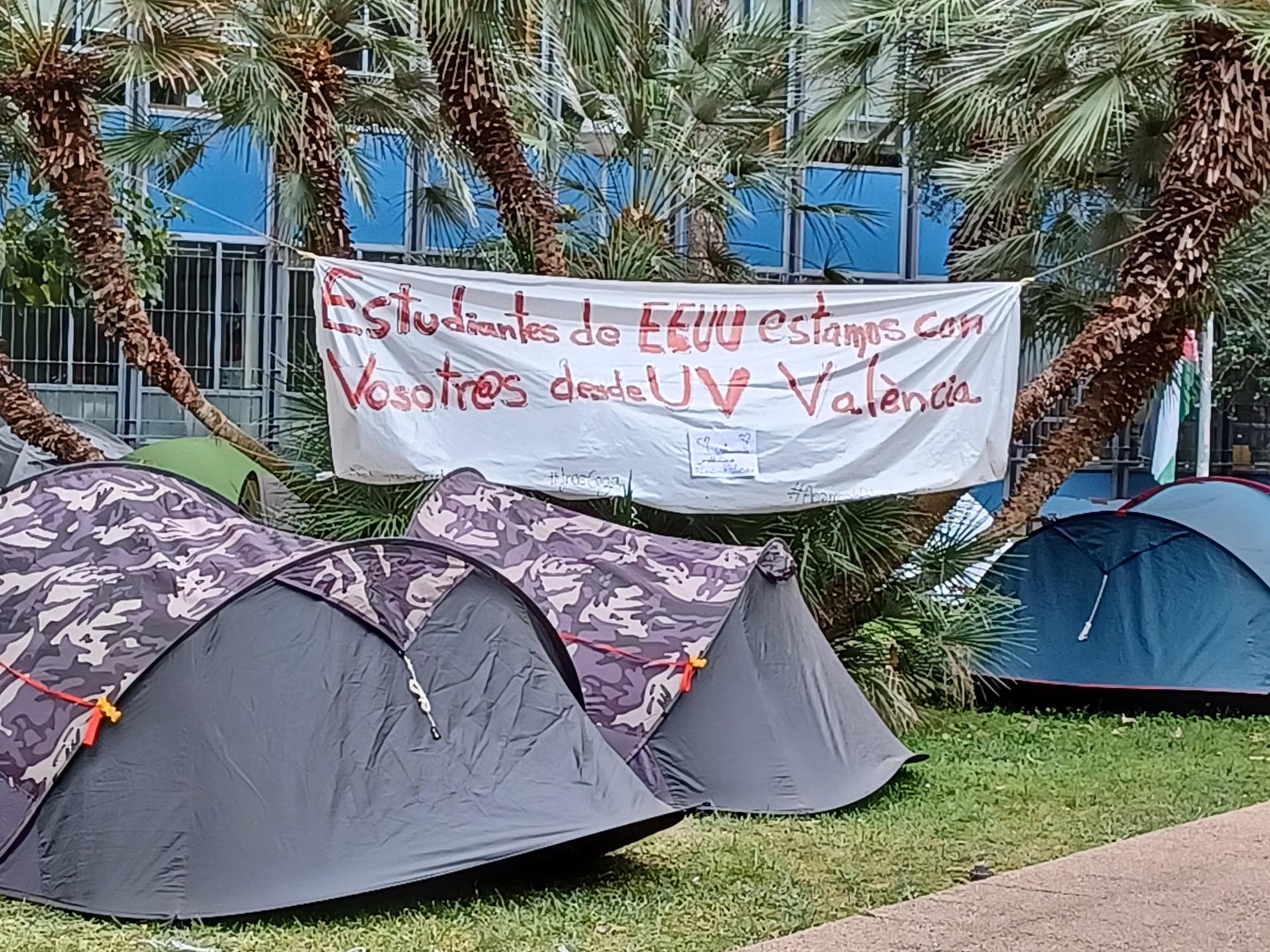 acampada propalestina de Valencia
