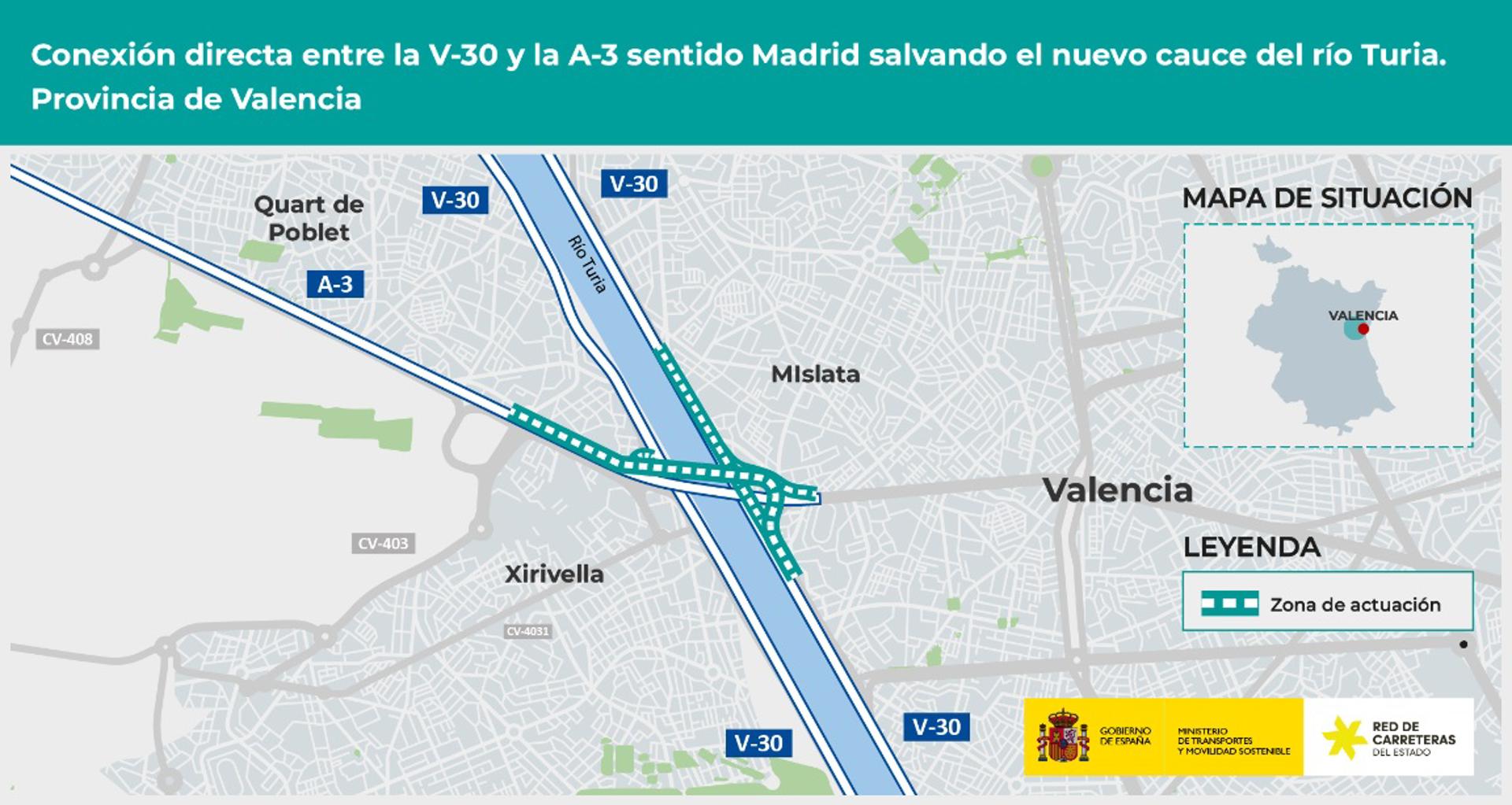 Nuevo puente A3 y V30 Valencia