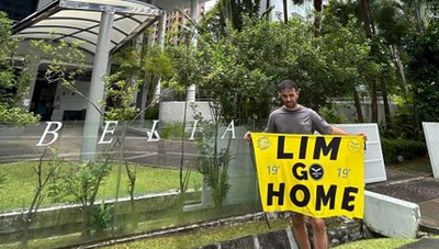 Protesta aficionados casa Peter Lim