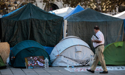 acampada València plaza del Ayuntamiento