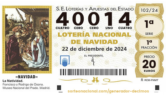 segundo premio Lotería Navidad 2024