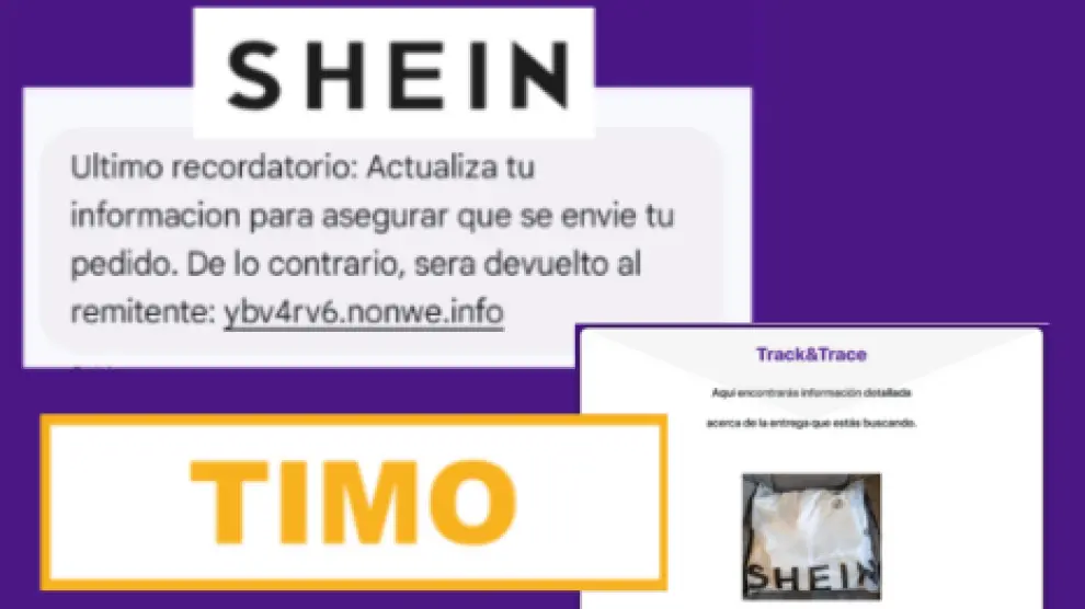 Alerta por SMS fraudulento que suplanta a Shein