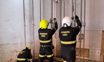 Bomberos apuntalan edificio dana