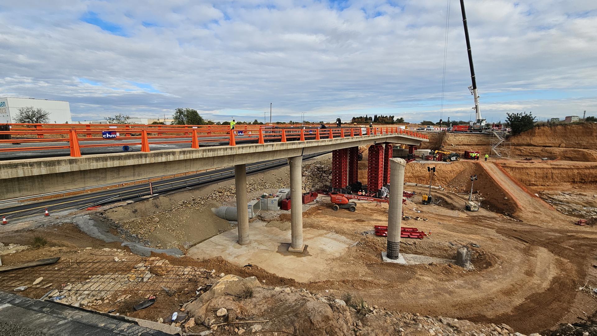 Monitorizan la reconstruccción del puente dana Torrente