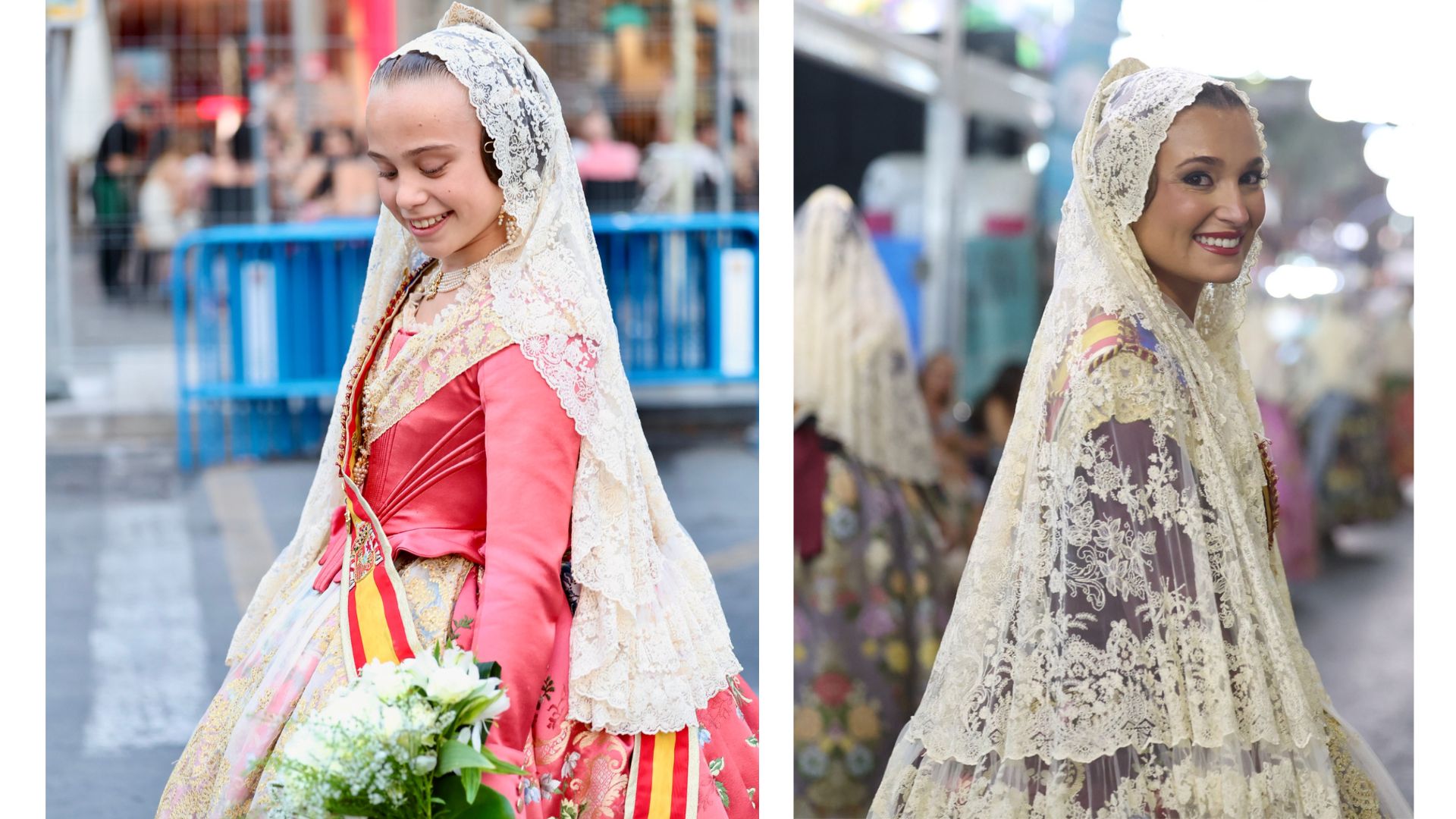 Falleras Mayores de Valencia 2025 en la ofrenda de Alicante