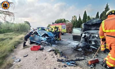 accidente dos coches N-332 Oliva
