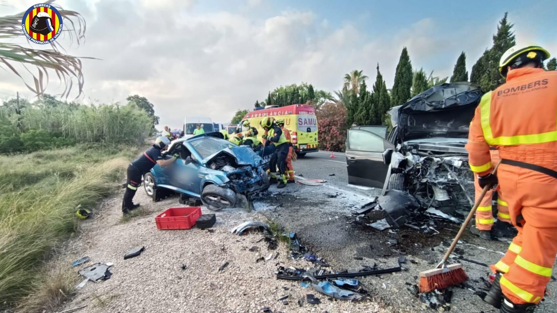 accidente dos coches N-332 Oliva