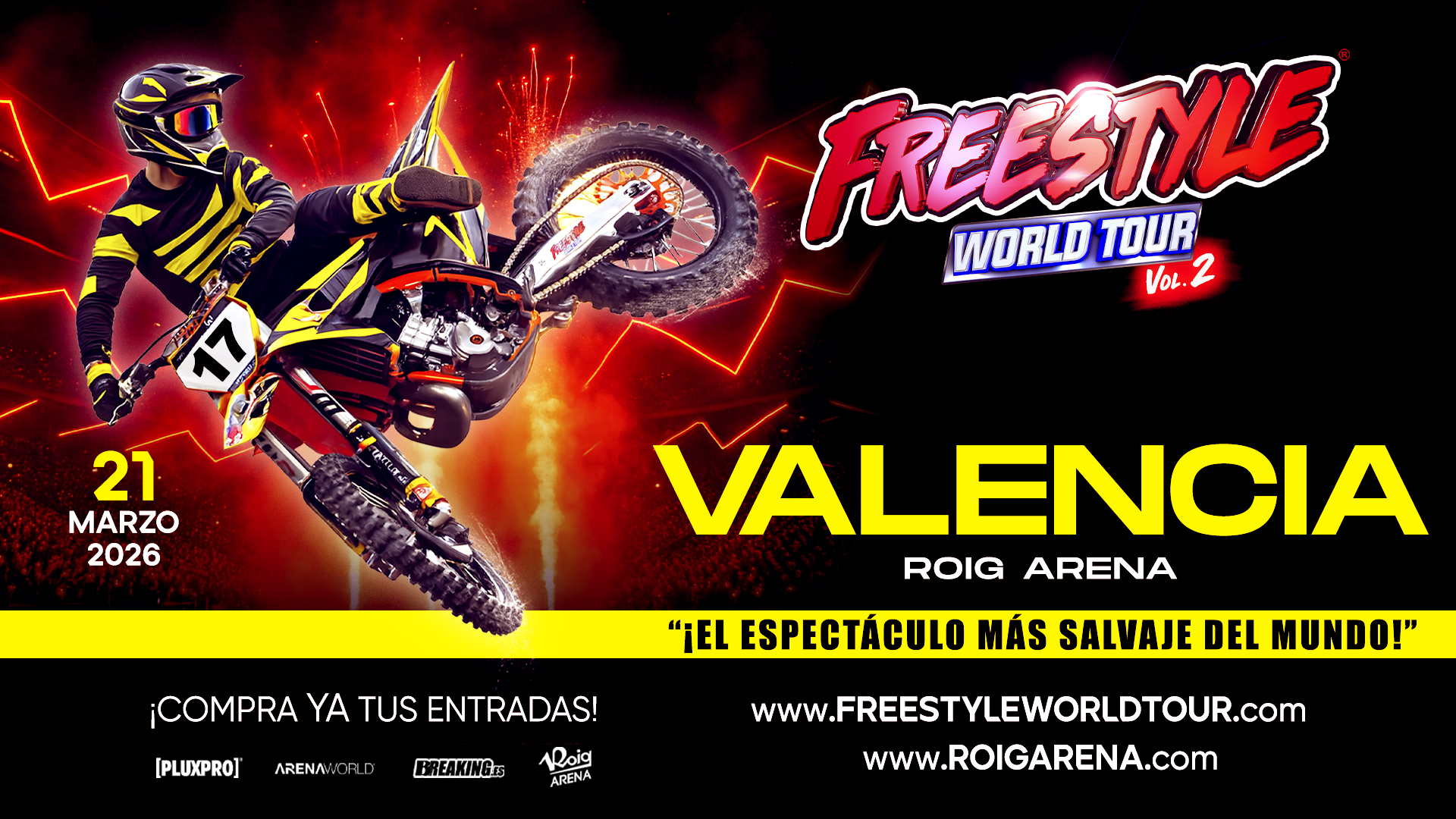 Freestyle World Tour en Valencia 2026: acrobacias y saltos extremos