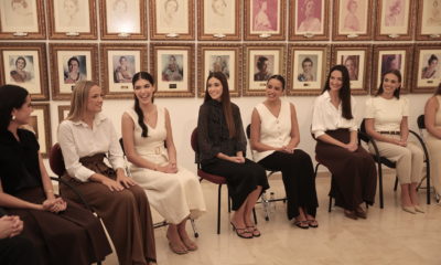 El encuentro de las candidatas con Falleras Mayores de València antes de la Llamada